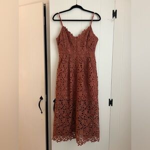 ASTR The Label mauve cotton midi dress. Size Large